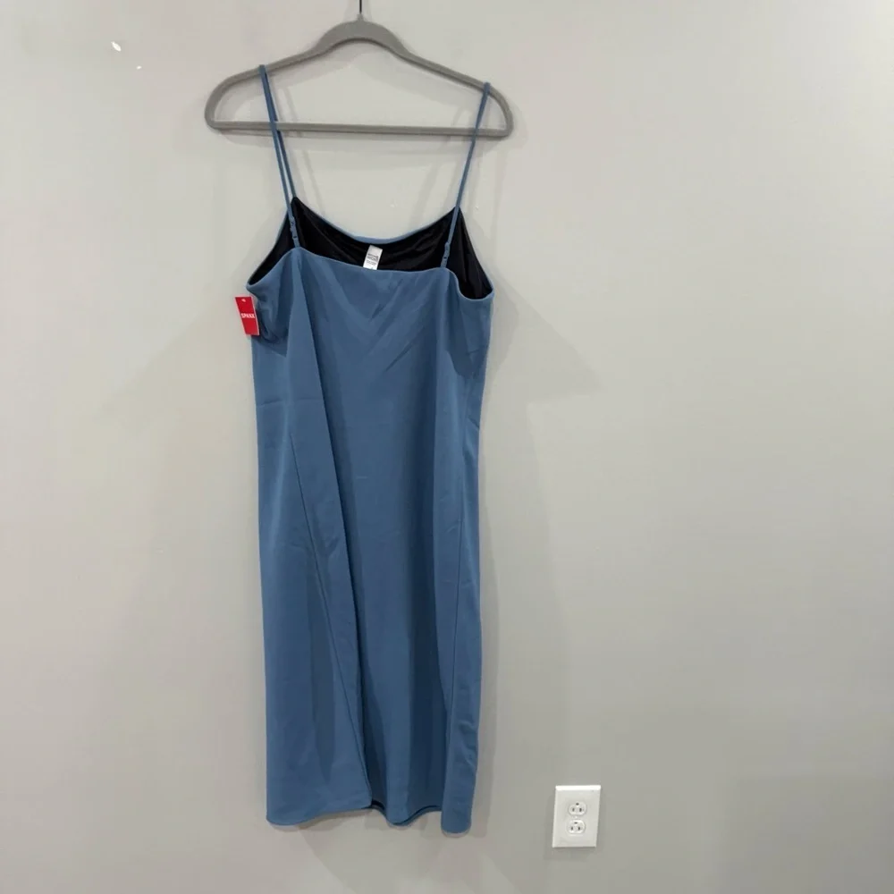 NWT Spanx Dress Crepe Reversible Slip Midi in Indigo Haze